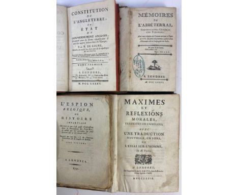 (LA ROCHEFOUCAULD, F.). Maximes et reflexions morales, trad. de l'anglois; avec une trad. nouv. (by J. de Serré de Rieux), en