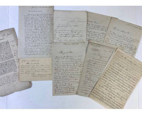 MULTATULI/VOSMAER -- COLLECTION of 14 signed letters (incl. a telegram) by C. Perelaer, R. de Jongh, P.A. Tiele, P.C. Marx, V
