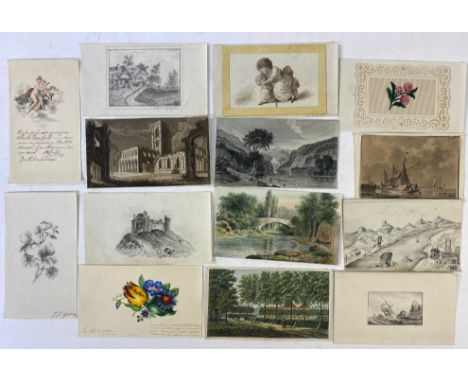 ALBUM AMICORUM with contributions for (Johanna Jacoba Nicoletta) (SNOECK-)ESSER MEERMAN ("(Ni)Colette"). 1830-45. 31 contribu