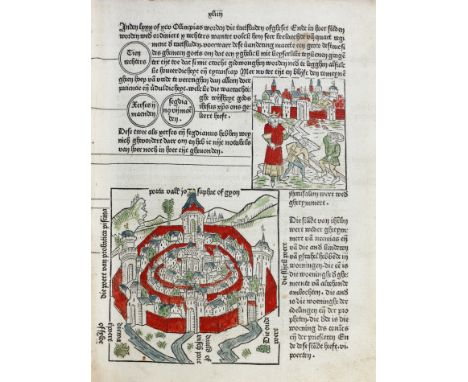 ROLEVINCK, Werner. Fasciculus temporum (Dutch transl. with additions). Utrecht, Johann Veldener, 14 Febr. 1480. (8), cccxxx l