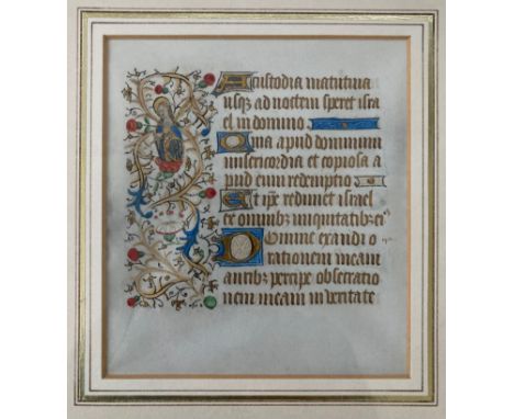 PSALM 130 (129 according to the Vulgate): 'De profundis clamavi ad te, Domine'. 15th c. (?). 1 leaf from a Psalm book in Lati