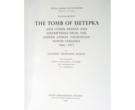 MARTIN, G.T. The tomb of Hetepka and other reliefs and inscriptions from the sacred animal necropolis North Saqqâra, 1964-73.