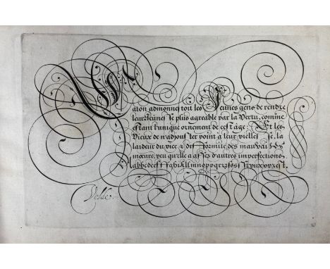 CALLIGRAPHY -- VELDE, J. v.d. Exemplaer-boec Inhoudende Alderhande Gheschriften Zeer bequaem ende dienstelyck voor de Jonchey