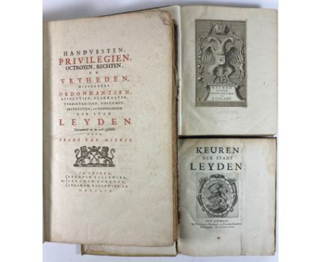 LEIDEN -- KEUREN der Stadt Leyden. Leiden, F. Hackes &amp; P. Leffen, 1658. (16), 317, (11) pp. W. lge ti.-vign. (coat of arm