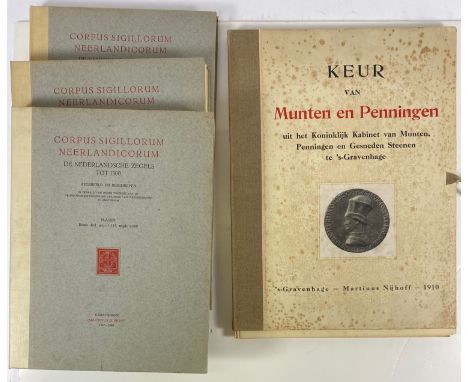 CORPUS SIGILLORUM NEERLANDICORUM. De Ned. zegels tot 1300 afgebeeld en beschreven. The Hague, M. Nijhoff, 1937-40. 1 text vol