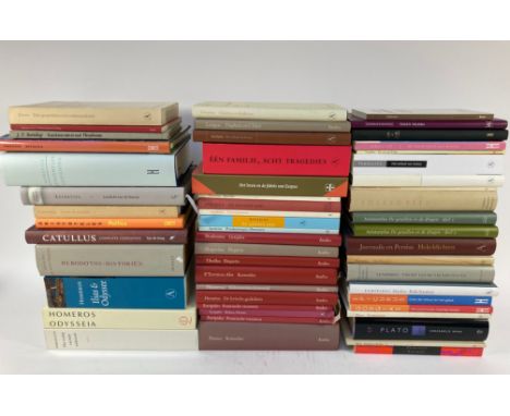 COLLECTION of classical works in Dutch translation. 1970-2020. 53 in 54 vols. Lge-8° &amp; 8°. Or. binds. w. dust-j. (30) and