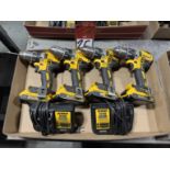 Lot of (4) DEWALT 20V Cordless Drill Drivers w/ (2) Chargers