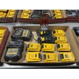 Lot Comprising (2) DEWALT DCB101 12V/20V Battery Chargers w/ (10) DEWALT 20V Batteries