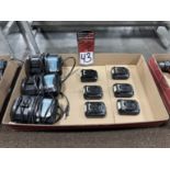 Lot of (3) MAKTIA DC10WD 12V Battery Chargers w/ (6) 12V Batteries