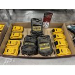Lot Comprising (3) DEWALT DCB101 12V/20V Battery Chargers w/ (8) DEWALT 20V Batteries