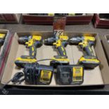 Lot of (3) DEWALT 20V Cordless Drill Drivers w/ (2) Chargers
