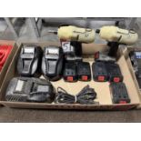 Lot Comprising (2) AIMCO SIW-P3225Q 18V Cordless Impacts w/ (3) Battery Chargers and (5) Spare