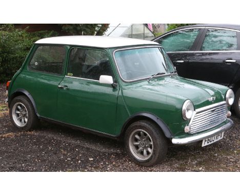 1989 Austin Mini Racing Flame two door saloon reg F603RPA in British racing green. Uprated Mini Cooper 1275cc engine and chro