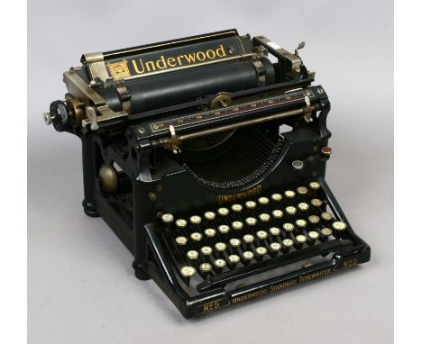 A vintage Underwood typewriter.