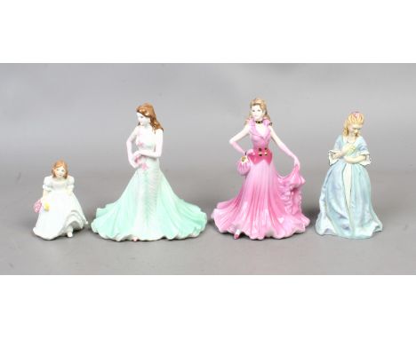 Four china figures of ladies by Royal Doulton, Coalport and Royal Worcester.