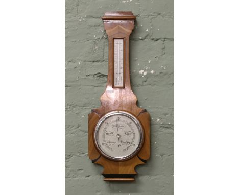 Art Deco walnut barometer made in England.