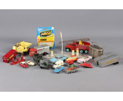 A Corgi Major Chipperfields Circus crane and other die-cast models (all well played with) 