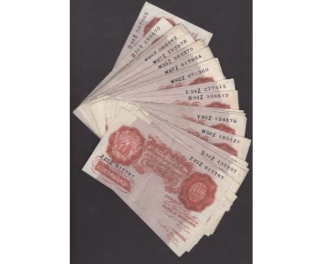 Bank of England, Percival S. Beale, a group of 10 Shillings, 17 March 1950, including a variety of prefixes including D54Z (3