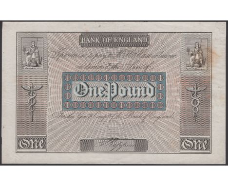 Bank of England, Henry Hase, an Applegarth and Cowper trial for £1, ND (early 1800’s), signed Rippon at low centre, light mou