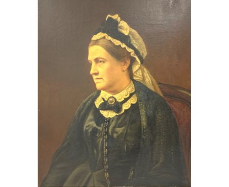 English School (19th century): Half Length Portrait of a Lady, oil on canvas unsigned 75cm x 62cm