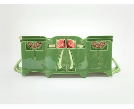 Arts and Crafts oblong ceramic centrepiece, L30cm