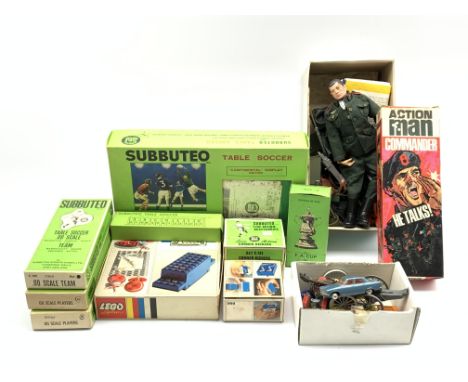Various Subbuteo items including teams, 'Replica of the F.A. Cup', corner kickers etc, vintage Lego, diecast vehicles includi