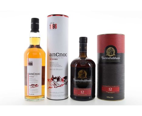 BUNNAHBHAIN 12 YEAR OLD AND ANCNOC 1996 VINTAGE SINGLE MALT  Bunnahabhain 12 Year Old - 46.3% ABV / 70clanCnoc 1996 - 46% ABV