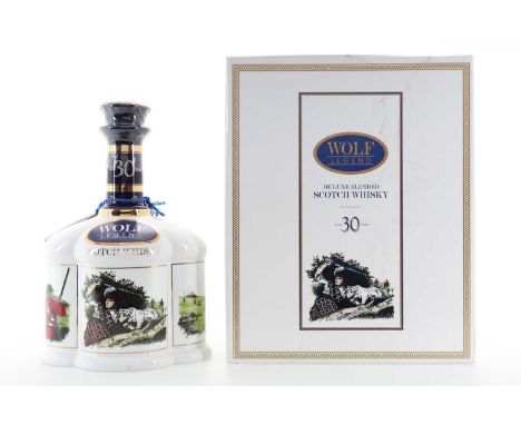 MORRISON BOWMORE WOLF LEGEND 30 YEAR OLD CERAMIC DECANTER BLENDED WHISKY 40% ABV / 70cl
