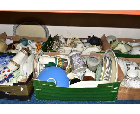 SIX BOXES AND LOOSE CERAMIC TEA AND DINNER WARES, to include an eleven piece Minton mint green coffee set, a twenty one piece