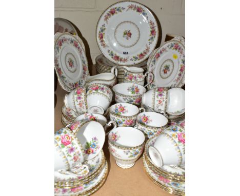 A FIFTY FOUR PIECE A B JONES GRAFTON CHINA MALVERN TEA/ DINNER SERVICE, comprising twelve dinner plates, a sauceboat and stan