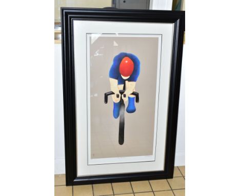 MACKENZIE THORPE (BRITISH 1956) 'THE FASTEST', a cyclist on a time trail bike, signed limited edition print, 60/195, no certi