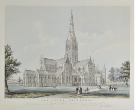 *Salisbury. Buckler (Edward H.), Salisbury Cathedral. North East View, published F.A.Blake, Salisbury, circa 1860, large lith
