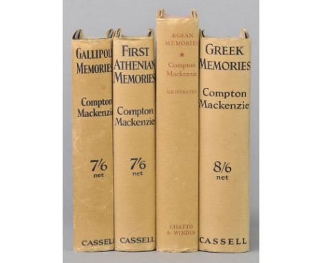 Mackenzie (Compton). Gallipoli Memories, 1929; First Athenian Memories, 1931; Greek Memories, 1932; Aegean Memories, 1940, 1s