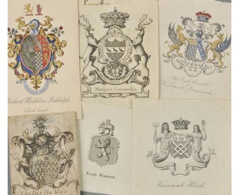 *Bookplates. A collection of approximately 800 armorial bookplates, mostly late 17th - 19th century,  including Frances Evely
