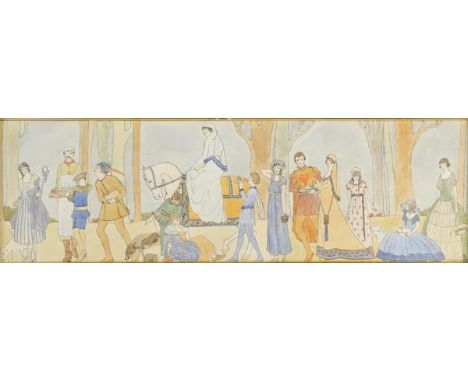 *Boyd (Emma Minnie, 1858-1936). Tableau: Eleven Nursery Rhymes, pen, ink, and watercolour, showing a tableau of nursery rhyme