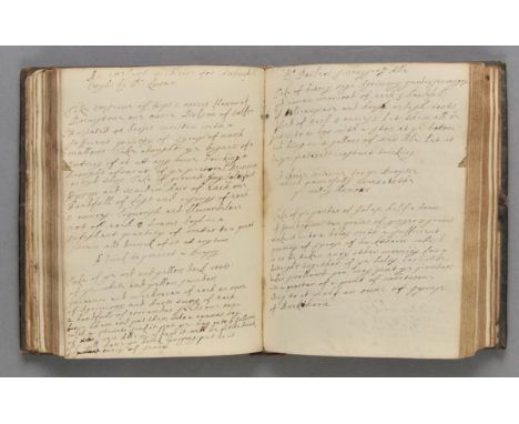 Manuscript recipe book. An 18th century manuscript recipe book,  approximately 60pp. filled with culinary recipes and medical