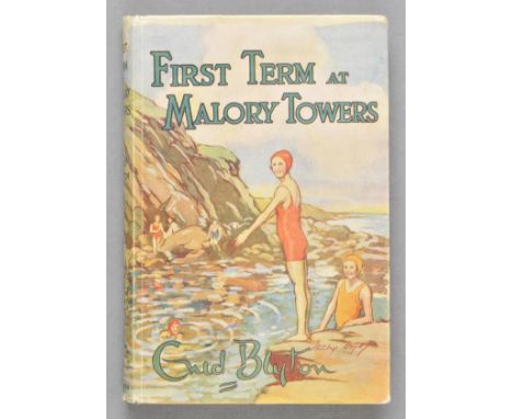 Blyton (Enid). First Term at Malory Towers, 1st edition, 1946, full-page illustrations, inscribed by the author 'love from En