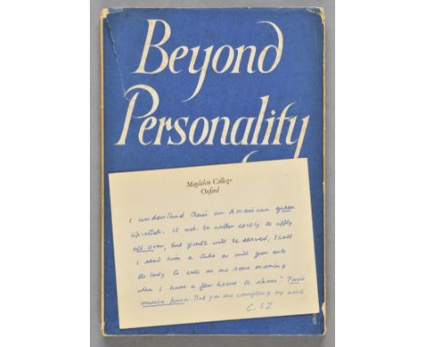 Lewis (Clive Staples, 1898-1963 ). Beyond Personality: The Christian Idea of God, 1st edition, 1944,  original cloth in sligh