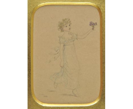 *Greenaway (Kate, 1846-1901). A collection of four original drawings, 1883 & 1884, together four small pencil and watercolour