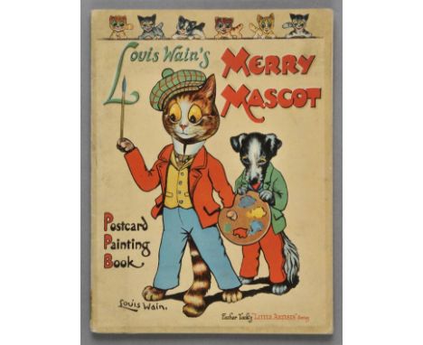 Wain (Louis). Louis Wain's Merry Mascot, Postcard Painting Book, Father Tuck's "Little Artists" Series, [cover-title], circa 