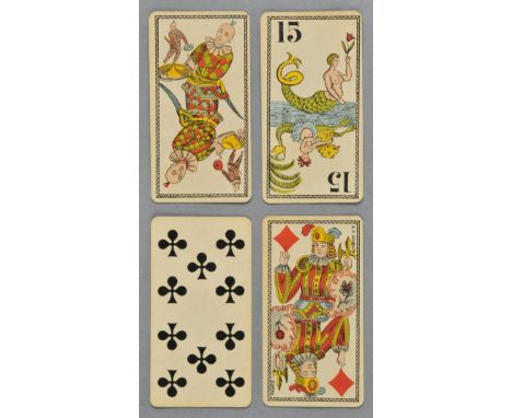 *Playing cards. Tarot Allemand, Paris: B.P. Grimaud, circa 1890,   seventy-eight colour lithographed cards (complete), French