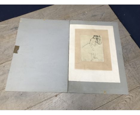 Edgar Degas lithograph portrait of a ballerina in mount, bearing a signature &amp;  inscribed in pencil, unframed 31 x 23 cm 