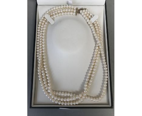 Ernest Jones 3 strand pearl necklace 