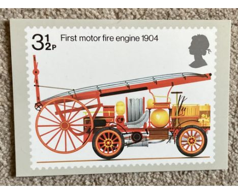 Rare Fire Engines 3 1/2p Mint PHQ card PHQ6, Cat £65. First motor fire Engine 1904. All autographs come with a Certificate of