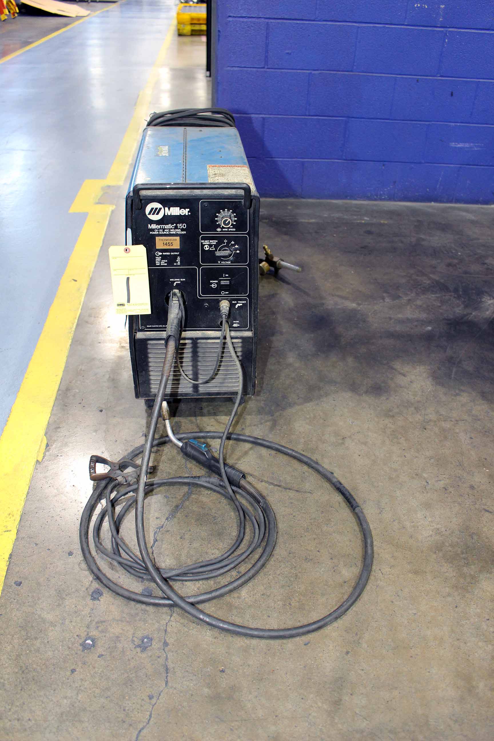 MIG WELDER, MILLER MILLERMATIC MDL. 150, 120 amps 21 v. rated output