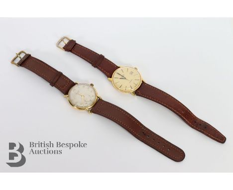 Two vintage watches - including a gentleman's 18ct yellow gold Fountain wrist watch. The watching have a 30mm face with Arabi