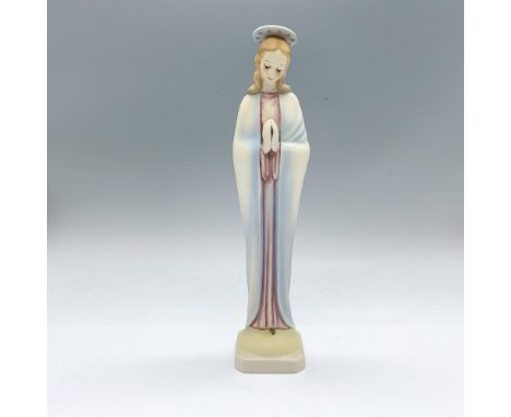 Hand made and hand painted figure of the Mary in pink and blue. Goebel backstamp. Issued: 20th centuryDimensions: 2.5"L x 2.5