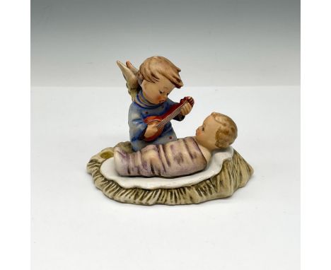 Hand painted, matte finished figure with baby in manger being serenaded by angel. Goebel Hummel backstamp. 24/1. Issued: 20th