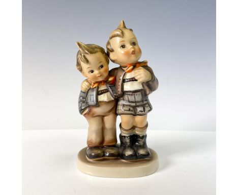 Adorable figure of boys in traditional dress. Goebel backstamp and Hummel impressed mark. 123. Issued: 20th centuryDimensions