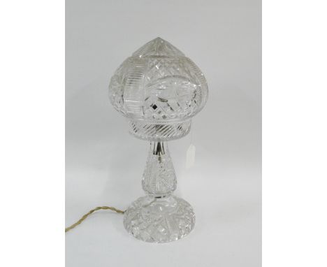 Cut crystal table lamp and shade
